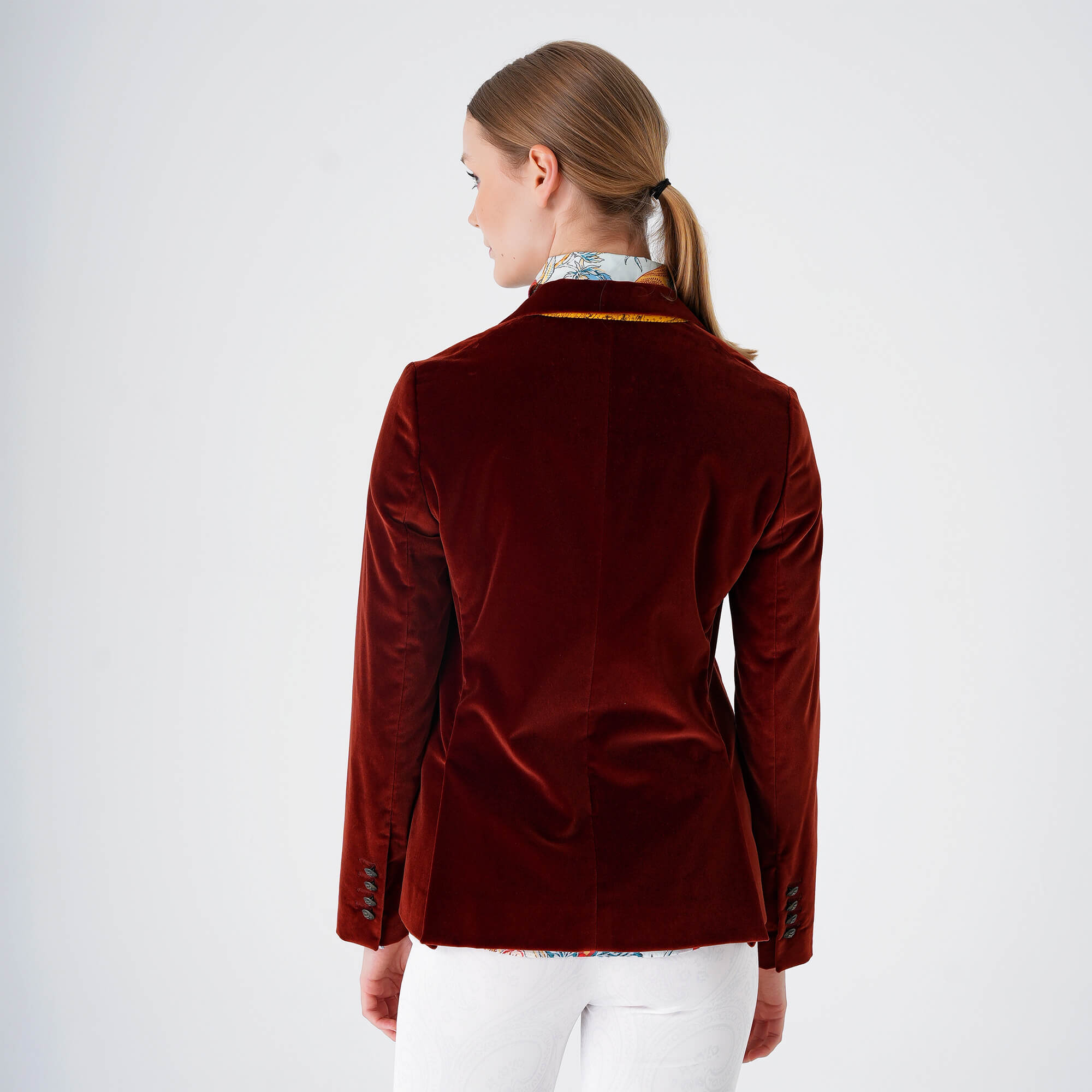 Etro - Burgundy Stretch Velvet Blazer Jacket